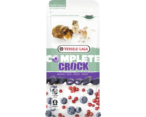 Nagersnack VERSELE-LAGA Complete Crock Berry 50 g knusprige Hülle mit zarter Beerenfüllung für Meerschweinchen, Ratten, Mäuse, Rennmäuse im Frischebeutel