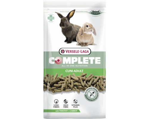 Nagerfutter VERSELE-LAGA Complete Cuni Adult 1 75 kg zu 100% extrudiertes getreidefreies Futter für ausgewachsene Kaninchen im Frischebeutel