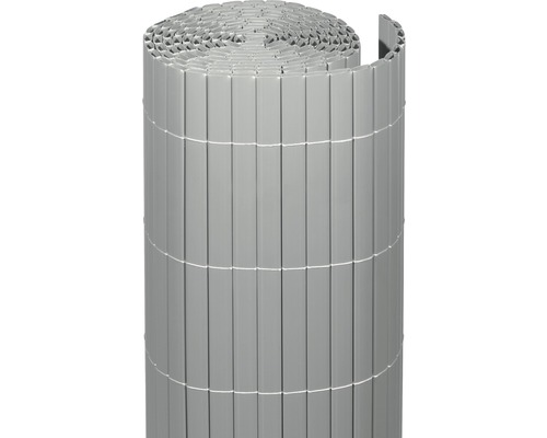 Sichtschutzmatte videx Rügen PVC 300 x 180 cm aluminium Grauer Sichtschutzrollo aus Kunststoff für den Garten