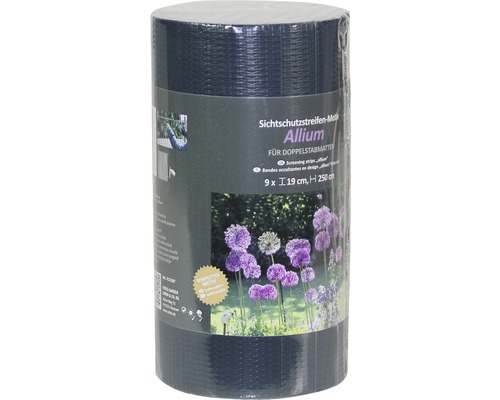 Sichtschutzstreifen Motiv Allium 19x250 cm 9 Stk. Sichtschutzstreifen Motiv Allium für Doppelstabmatten, Rolle