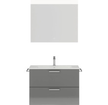 Badezimmerset mit Waschbeckenunterschrank, Waschbecken und Spiegel