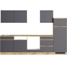 Held Möbel Küchenzeile ohne Geräte PISA 300 cm grau matt zerlegt Variante reversibel 1108.6311
