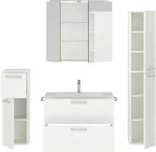 Badezimmerset mit Waschbeckenunterschrank, Hängeschrank und Hochschrank