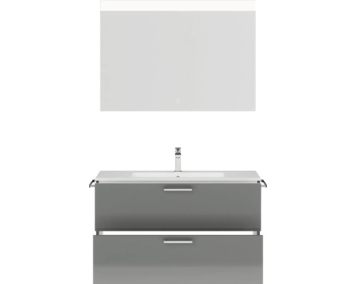 Badezimmerset mit Waschtischunterschrank, Waschbecken und Spiegel