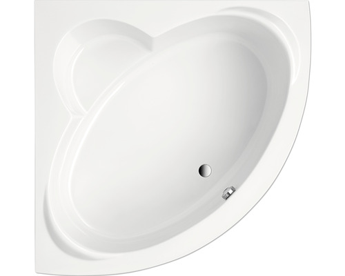 Badewanne OTTOFOND Pamir 151 x 151 cm weiß glänzend glatt 923001 Eckbadewanne mit Abfluss und Überlauf