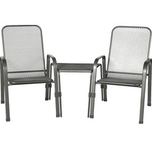 Gartenmöbelset mit zwei Stühlen und Tisch aus Metall
