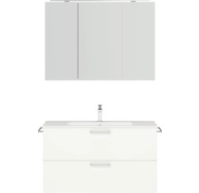 Waschtisch mit Waschbecken, Armatur, Schubladen und Spiegelschrank