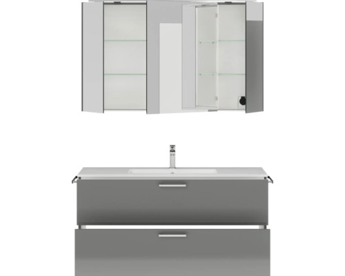 Waschtisch mit Unterschrank und Spiegelschrank für das Badezimmer