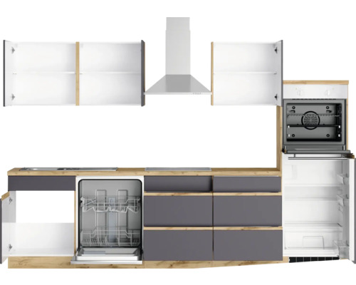 Held Möbel Küchenzeile mit HORNBACH Geräten PISA 300 cm 