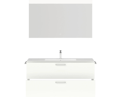 Waschtischkombination mit Spiegel und zwei Schubladen