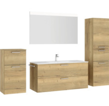 Badezimmermöbelset mit Waschtisch, Spiegelschrank und Hochschrank