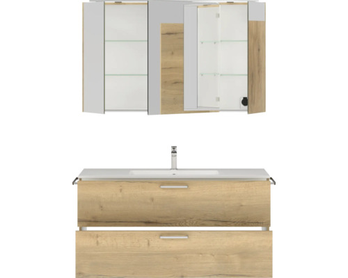 Waschtischkombination mit Spiegelschrank und Schubladenunterschrank für das Badezimmer