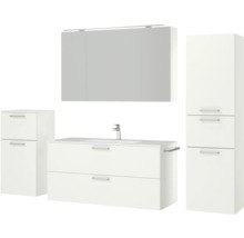 Badezimmer-Set mit Waschbeckenunterschrank, Spiegelschrank und Hochschrank