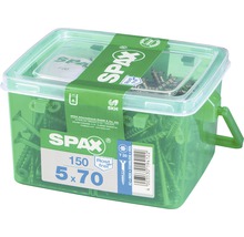 Spax Universalschrauben im transparenten Behälter, Größe 5x70 mm, 150 Stück