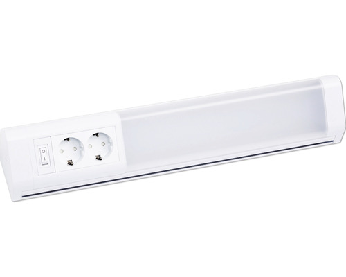 LED Unterbauleuchte 1670 lm 4000 K Ein/Aus Schalter 2x Steckdosen L 76,2 cm weiß Unterbauleuchte mit zwei Steckdosen und Schalter