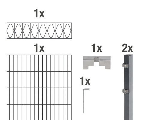 Doppelstabmatten-Set ALBERTS Eleganz 200 x 100 cm, 2 m anthrazit