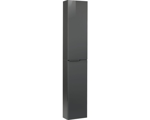 Hochschrank Fackelmann LUNA slim 162 x 30 cm cm anthrazit 87214 Hochglänzender Badezimmer Hochschrank zur Wandmontage