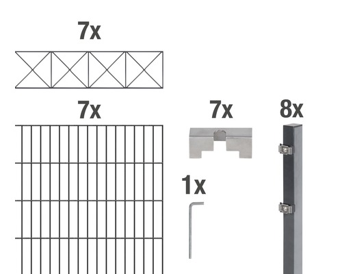 Doppelstabmatten-Set ALBERTS Nexus 200 x 100 cm, 14 m anthrazit