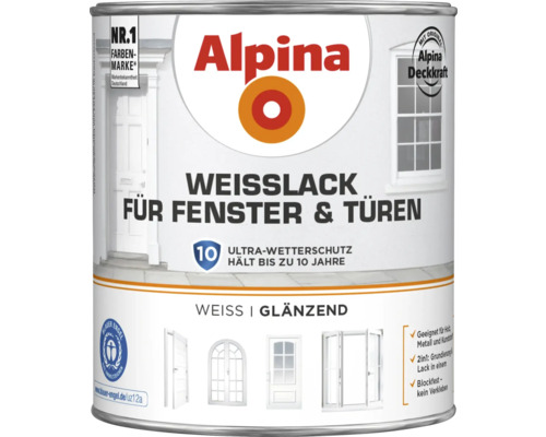 Alpina Weißlack für Fenster und Türen, glänzend