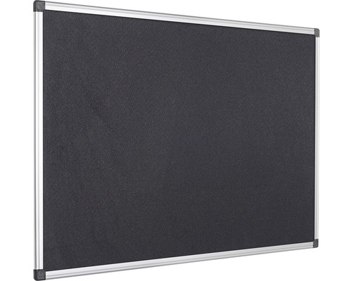 Schwarzes Memoboard mit silbernem Rahmen