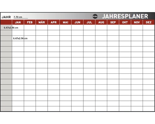 Jahresplaner mit Monatsübersicht