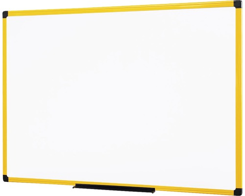 Whiteboard mit gelbem Rahmen