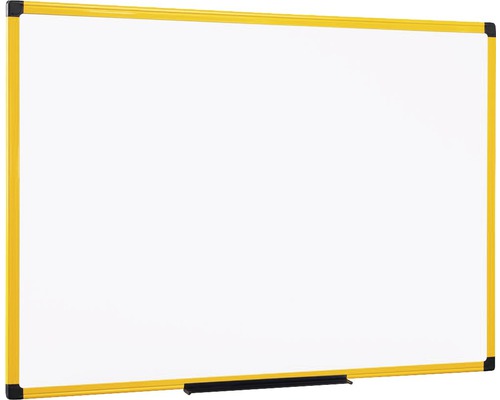 Whiteboard mit gelbem Rahmen