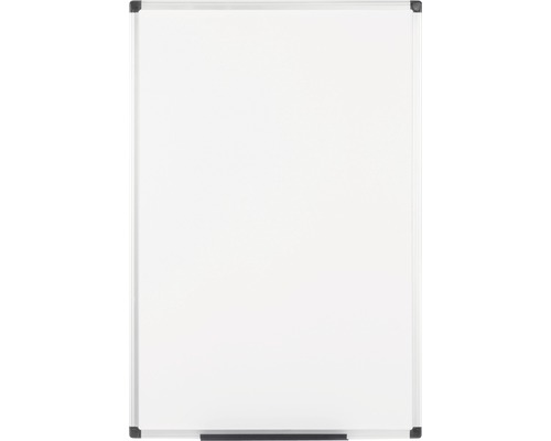 Weißes Whiteboard mit Rahmen und Ablage