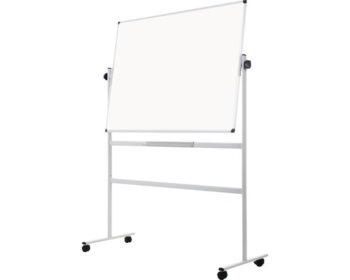 Mobiles Whiteboard mit Rollen und Ablage