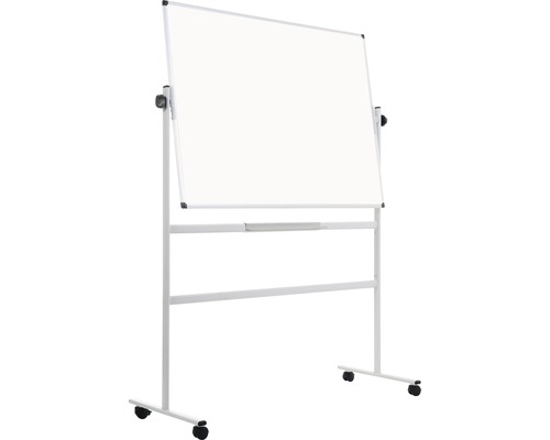 Drehbares Whiteboard mit Rollen für den mobilen Einsatz.