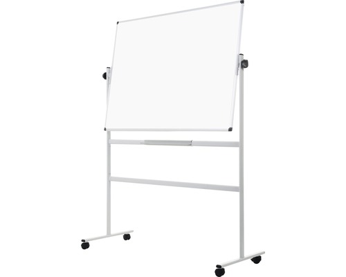 Weißes, drehbares Whiteboard auf Rollen