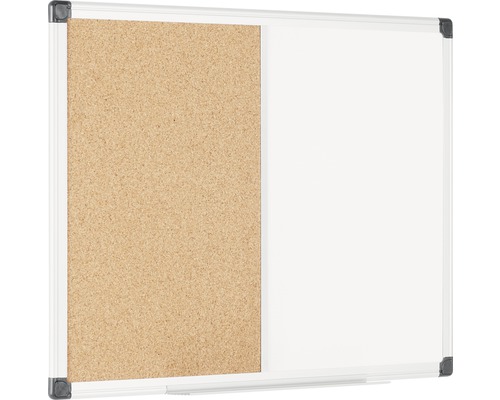 Kombination aus Korktafel und Whiteboard mit Aluminiumrahmen