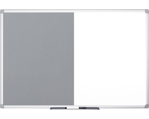Kombitafel Filztafel und Whiteboard magnetisch weiß grau 60x45 cm Kombination aus Whiteboard und Pinnwand mit Aluminiumrahmen