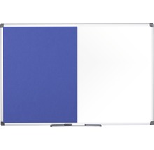 Kombitafel Filztafel und Whiteboard magnetisch weiß blau 90x60 cm