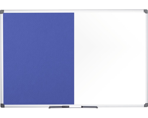 Kombitafel Filz- und Magnettafel weiß blau 90x60 cm