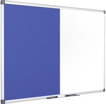 Kombitafel Filztafel und Whiteboard magnetisch weiß blau 90x60 cm