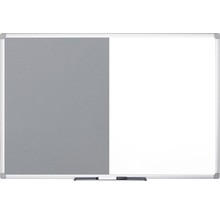 Kombitafel Filztafel und Whiteboard magnetisch weiß grau 90x60 cm
