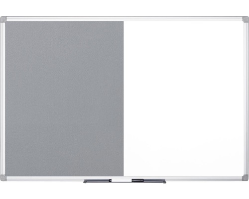 Kombitafel Filz- und Magnettafel weiß grau 90x60 cm