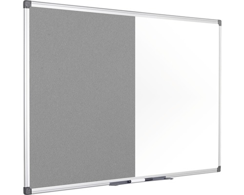 Kombination aus Pinnwand und Whiteboard mit Stiftablage