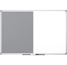 Kombitafel Filztafel und Whiteboard magnetisch weiß grau 120x90 cm