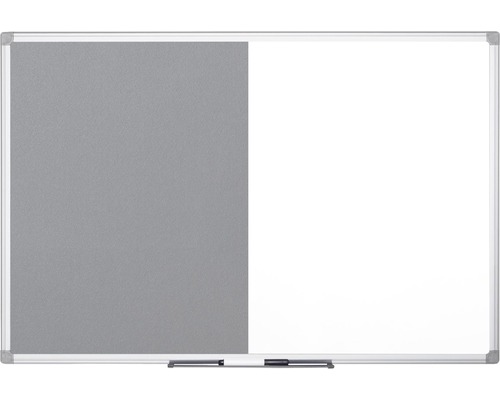 Kombitafel Filz- und Magnettafel weiß grau 120x90 cm