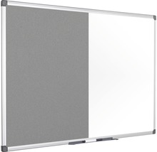 Kombitafel Filztafel und Whiteboard magnetisch weiß grau 120x90 cm
