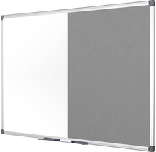 Kombitafel Filztafel und Whiteboard magnetisch weiß grau 120x90 cm