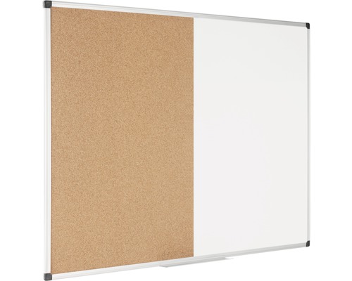 Kombination aus Korktafel und Whiteboard mit Aluminiumrahmen