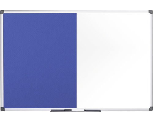 Kombitafel Filz- und Magnettafel weiß blau 180x90 cm