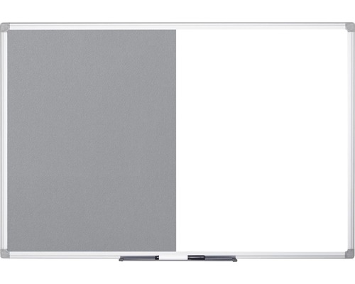 Kombitafel Filz- und Magnettafel weiß grau 180x90 cm