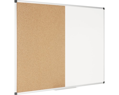 Kombination aus Korktafel und Whiteboard mit Aluminiumrahmen