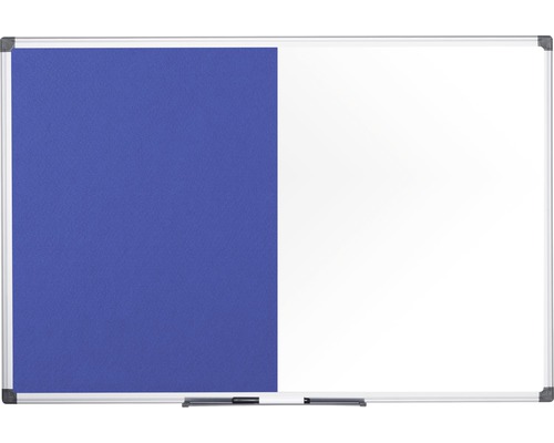 Kombitafel Filz- und Magnettafel weiß blau 150x120 cm