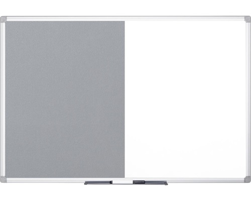 Kombitafel Filz- und Magnettafel weiß grau 150x120 cm-0