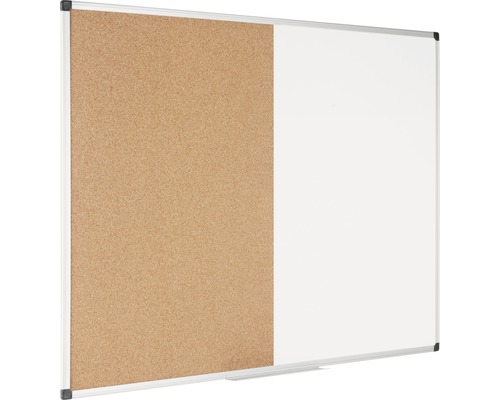Kombination aus Korktafel und Whiteboard mit Aluminiumrahmen